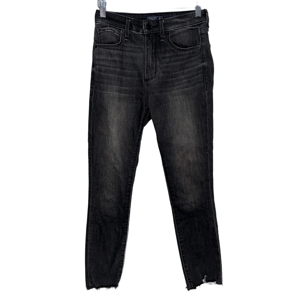 Abercrombie & Fitch High Rise Super Skinny Ankle Black Denim Jeans Size 24 00 S